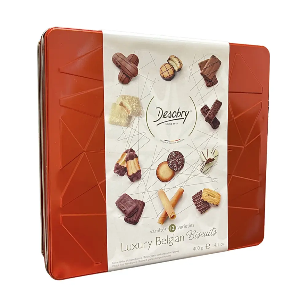 Bánh Quy Tổng Hợp 12 Loại (Đỏ), Luxury Belgian Biscuits, 14.1 oz (400g) - DESOBRY